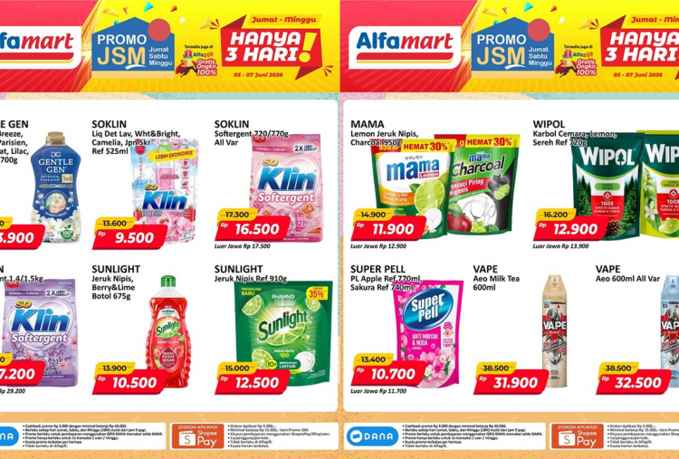 Promo JSM Alfamart Hari Ini 7 Juni 2026, Sabun Sunlight Botol Diskon Cuma Rp10 Ribuan!