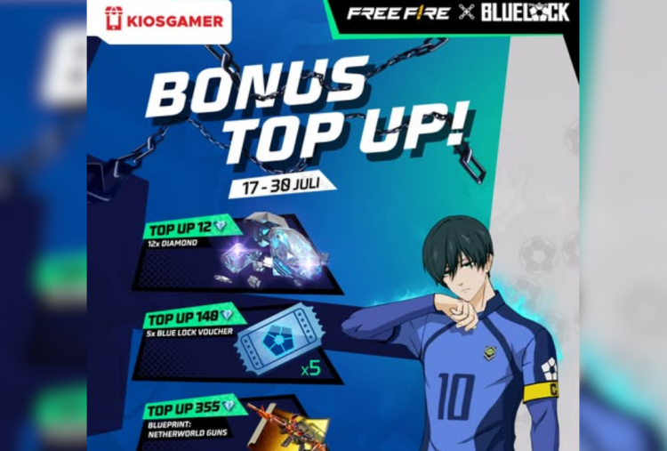 Cara Klaim Bonus Top Up Diamond di Event Free Fire x Blue Lock, Cuma sampai 30 Juli 2026!