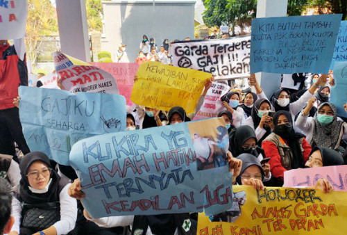 Ribuan Nakes Kembali Demo di DPRD Garut, Ini Permintaan Mereka 