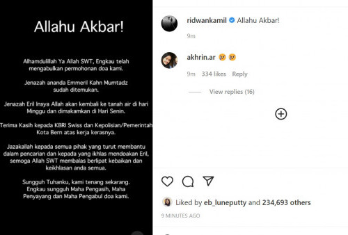 Jasad Eril Ditemukan, Ridwan Kamil: Allahu Akbar
