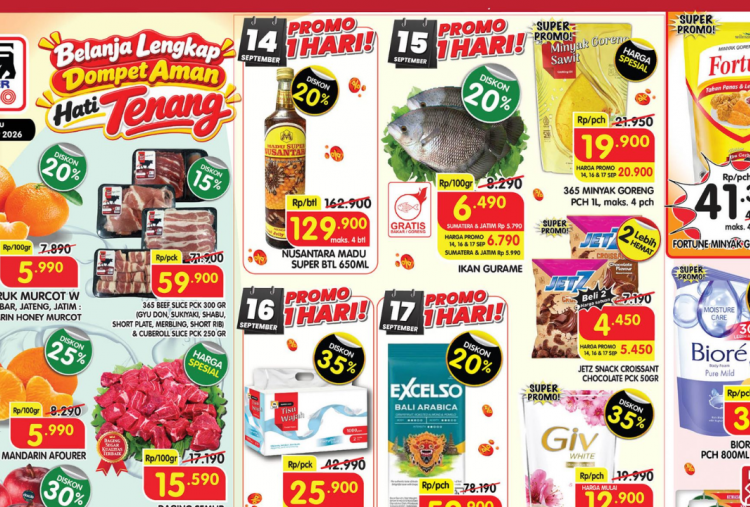 Katalog Promo Superindo Minggu Ini 14-17 September 2026, Diskon Kispray Rp4.000