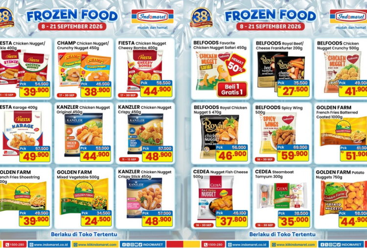 Promo Indomaret Terbaru Minggu ini 14-20 September 2026, Diskon Fiesta-Belfood Chicken Nugget Mulai Rp40 Ribu