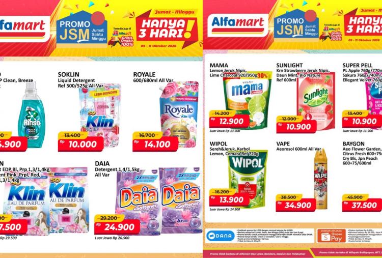Promo JSM Alfamart Terbaru Hari Ini 10 Oktober 2026, Soklin Liquid hanya Rp10 Ribuan