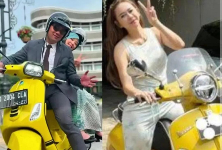 Entah Kebetulan, Netizen Telusuri Aura Kasih dan Ridwan Kamil Sama-Sama Punya Motor Vespa Kuning