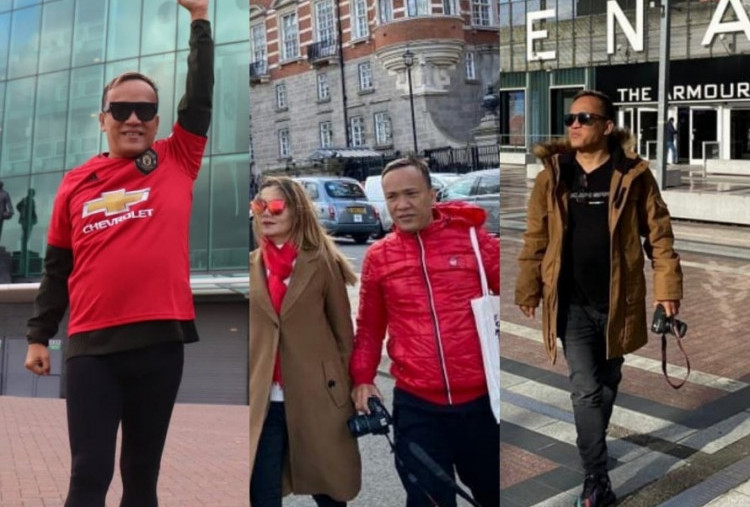 Potret Wamenaker Immanuel Ebenezer Jalan-jalan di Inggris: Pakai Baju MU Hingga Pose di Emirates Stadium