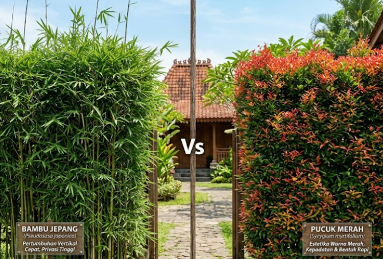 Pucuk Merah vs Bambu Jepang, Adu Unggul untuk Pagar Alami Rumah