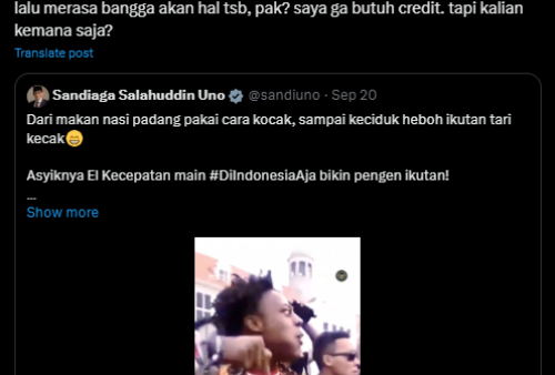 Reza Arap Sentil Kemenparekraf yang Telat Respons iShowSpeed ke Indonesia, Sandiaga Uno Minta Maaf