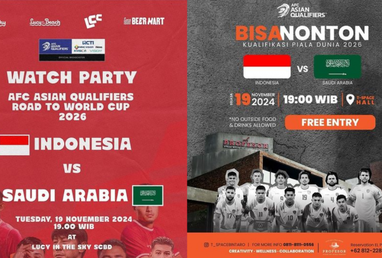 54 Lokasi Nobar Timnas Indonesia vs Arab Saudi di Jakarta, Ayo Dukung Garuda!