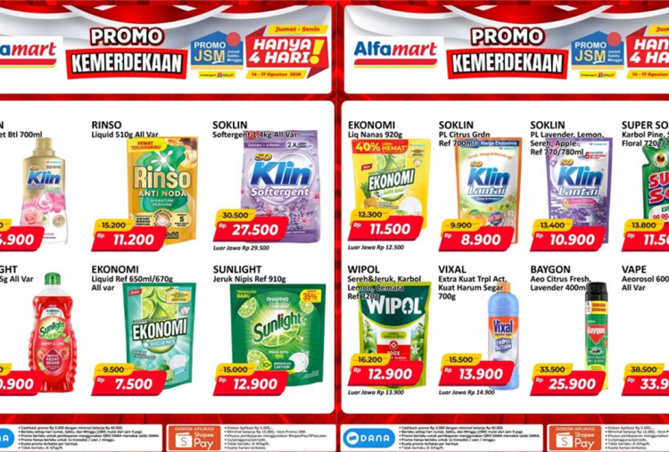 Promo JSM Alfamart Terbaru Hari Ini 16 Agustus 2026 Spesial Kemerdekaan, Soklin Lantai 8 Ribuan