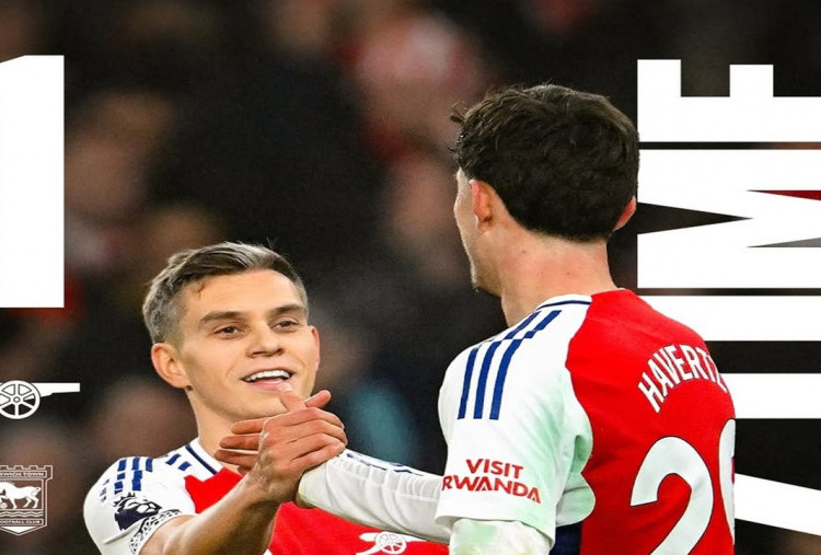 Hasil Liga Inggris 2024/25: Kai Havertz Bantu Arsenal Naik ke Posisi Dua Usai Atasi Ipswich Town