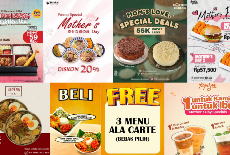 10 Promo Makanan dan Minuman Spesial Hari Ibu 2024, Ada Hokben, Burger Bangor hingga Kopi Soe