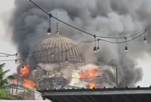 Akibat Kebakaran, Kubah Masjid Jakarta Islamic Center Roboh