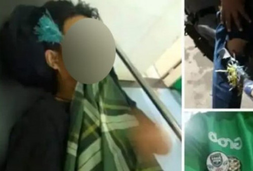 Beredar Foto Driver Ojol Tertusuk Anak Panah di Jalan Megawati, Benarkah?