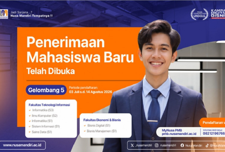 Universitas Nusa Mandiri Buka PMB Gelombang 5 untuk S1 sampai S3