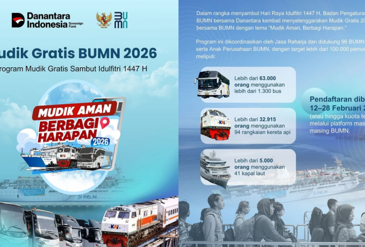 96 Daftar BUMN Gelar Mudik Gratis 2026 via Bus hingga Kapal Laut, Pendaftaran Dibuka Mulai 12 Februari