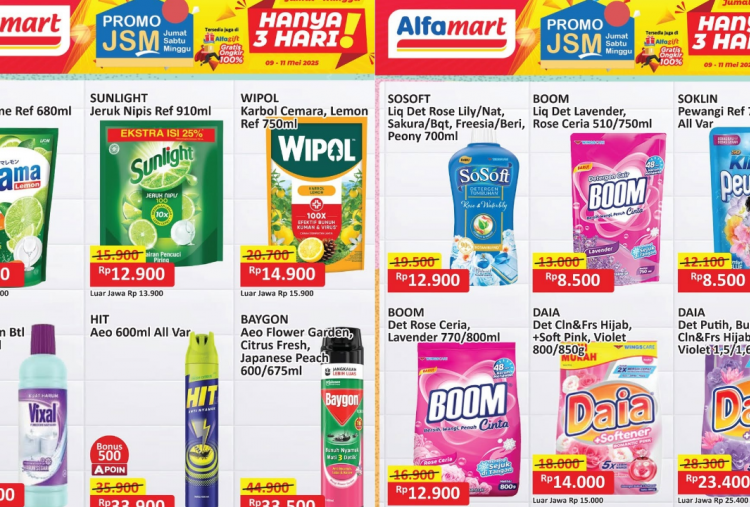 Promo JSM Alfamart Hari Ini 10 Mei 2025 Edisi Long Weekend, Soklin Softener Rp8 Ribuan!
