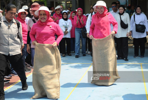 Kampanye Sekolah Sehat, Iriana Jokowi dan Wury Ma'ruf Amin Coba Berbagai Permainan Tradisional