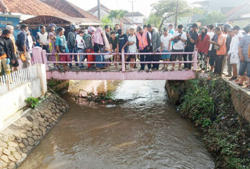 Warga Heboh, Sudirman Ditemukan Tewas Mengambang di Sungai Cimulu, Belakang Pasar Manonjaya, Tasikmalaya 