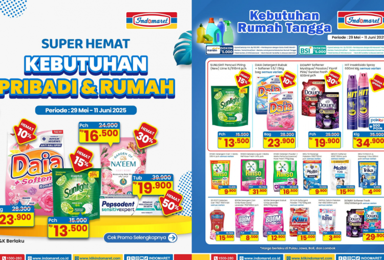 Promo Indomaret Spesial Akhir Pekan Minggu 1 Juni 2025, Boom Detergent Bubuk Molto Lavender Cuma Rp12 Ribuan Aja!