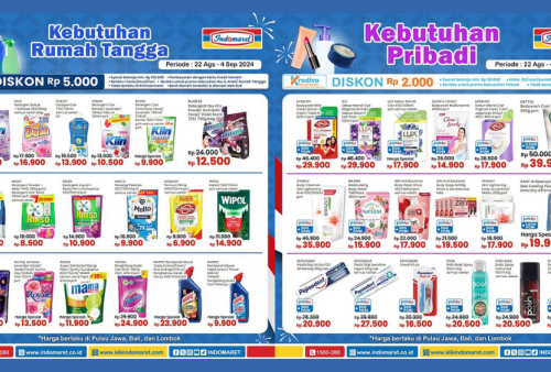 Katalog Promo Indomaret Hari ini 22 Agustus 2024, Detergent Sabun Pencuci Baju Mulai Rp10 Ribuan! 