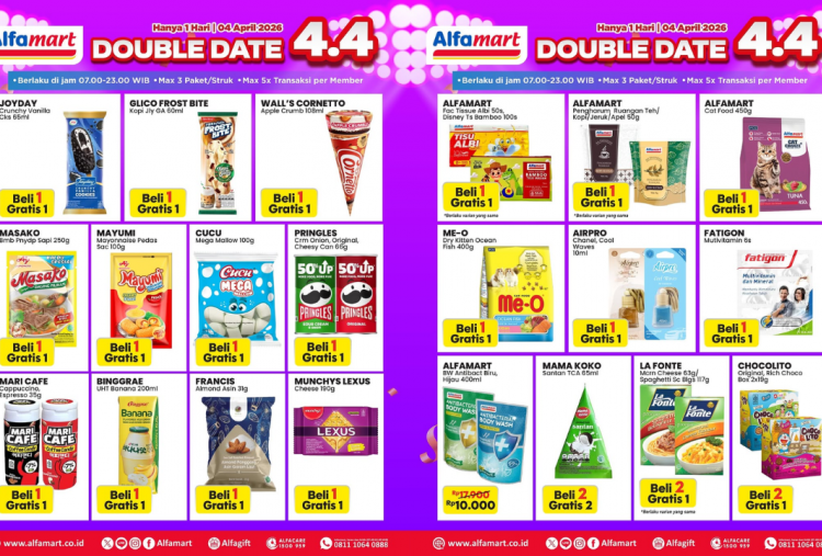 Promo Alfamart Terbaru Spesial 4.4 April 2026, Ada Diskon La Fonte Macaroni Beli 2 Gratis 1 