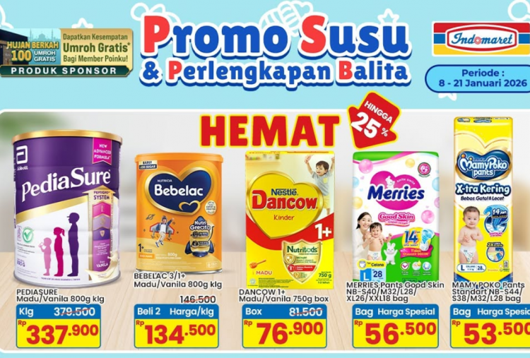 Katalog Promo Indomaret Terbaru Khusus Minggu ini 19-25 Januari 2026, Diskon Susu dan Perlengkapan Balita Mulai Rp40 Ribuan