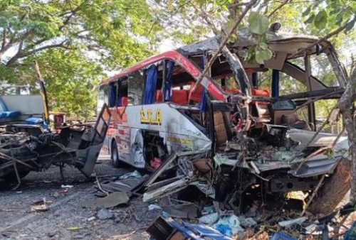 Kecelakaan Maut Bus Sugeng Rahayu Vs Eka Cepat di Ngawi, 3 Orang Tewas 14 Luka - Luka