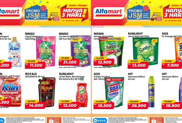 Promo JSM Alfamart Terbaru Hari Ini 25 Oktober 2026, Diskon Rinso Liquid hanya Rp11 Ribuan!