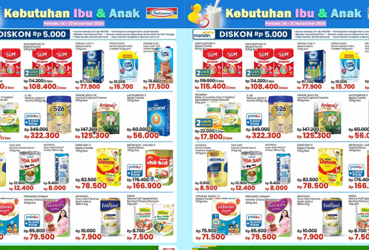 Katalog Promo Indomaret Terbaru Minggu 24 November 2024, Susu SGM Eksplor 1+ Mulai Rp115 Ribu!