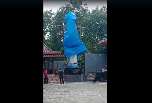Heboh Patung Bunda Maria di Kulon Progo Ditutup Kain Terpal, Ada Campur Tangan Ormas? Pemilik Buat Klarifikasi