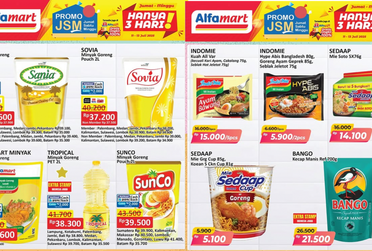 Promo JSM Alfamart Terbaru 11-13 Juli 2025, Serbu Minyak Goreng-Mie Instan Mulai Rp5 Ribu