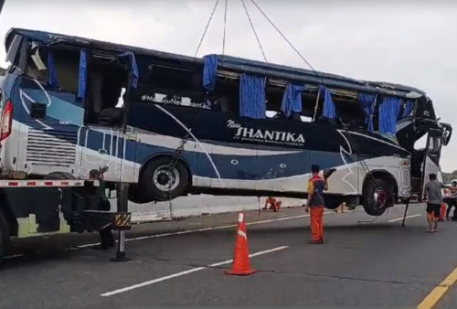 Detik-detik Bus New Shantika Terjun di Tol Pemalang, Jadi Polemik Publik Diduga Janggal: Kok Minta Maaf Dulu?