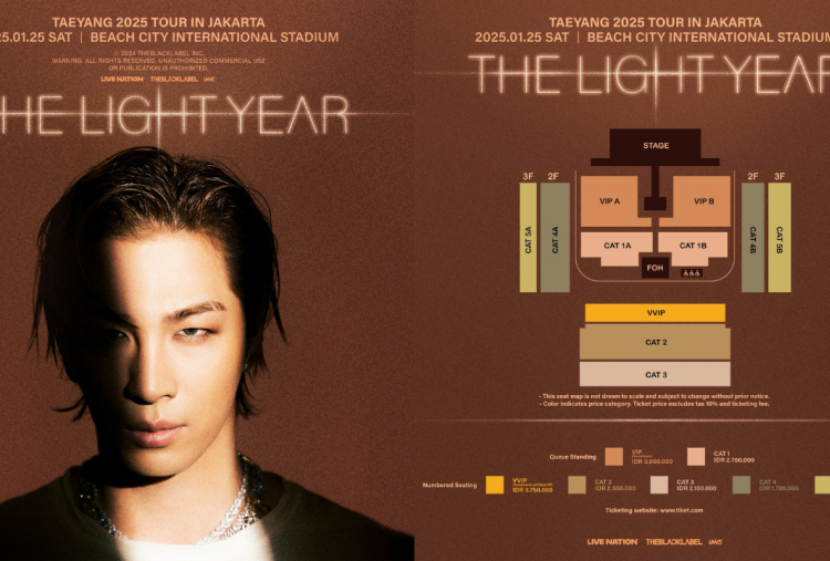 Taeyang BIGBANG Konser di Jakarta 25 Januari 2025, Harga Tiket Mulai Rp1,3 Juta