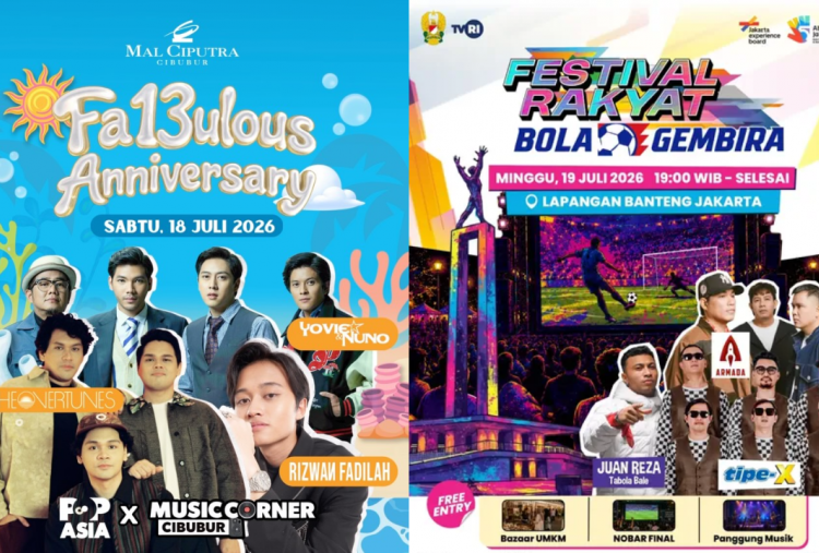 5 Konser Gratis Akhir Pekan di Jabodetabek 18-19 Juli 2026, Karaoke Bareng Armada, Reality Club hingga Tipe-X