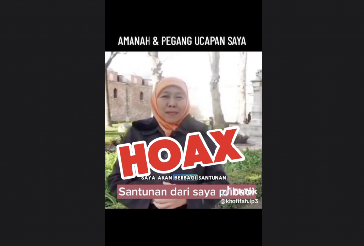 Viral Video AI Sosok Khofifah Janji Bagikan Santunan, Khofifah Pastikan Hoax!