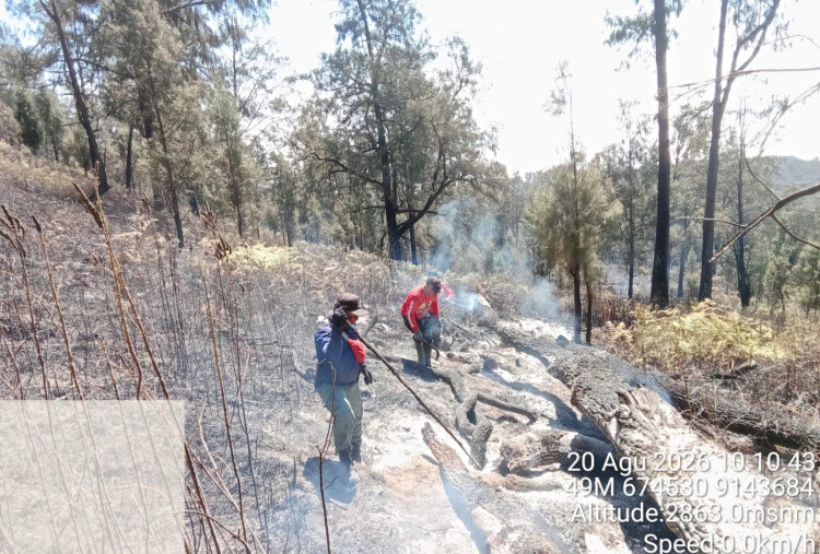 Kebakaran Gunung Arjuno-Welirang Belum Padam, Langkah Water Bombing Terkendala Sumber Air