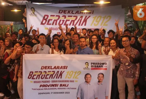 Target Relawan Bergerak 1912 Bali Deklarasi Dukung Prabowo-Gibran