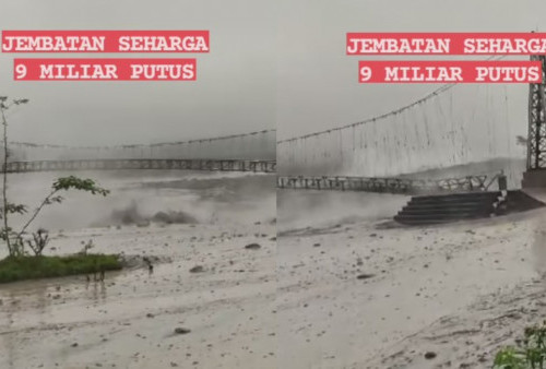 Momen Mengerikan Jembatan Gantung Seharga Rp 9 Miliar Putus Diterjang Banjir Bandang di Lumayang, Netizen: Kehendak Allah Tak Bisa Dihindari!