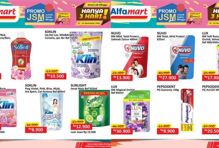 Promo Alfamart Hari Ini Terbaru 24 November 2024, Soklin Mulai Rp8 Ribuan