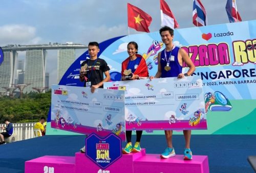 2 Pelari Putri Indonesia Raih Podium di Puncak Lazada Run 2023 di Singapura