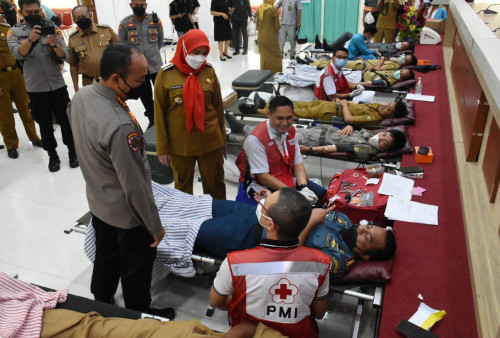 ASN Hingga TNI-Polri dan Kejaksaan Ikut Donor Darah di HUT Bandar Lampung Ke-340