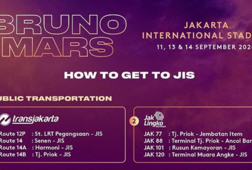 Rute ke JIS Nonton Konser Bruno Mars di Jakarta, Transjakarta, JakLingko, hingga KRL