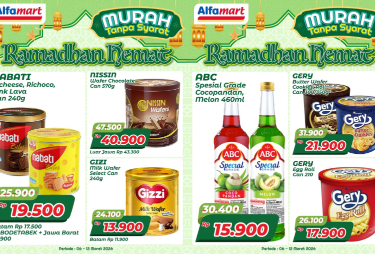 Promo Alfamart Spesial Ramadhan 7 Maret 2026, Diskon Nissin Wafer Chocolate Cuma Rp40 Ribu