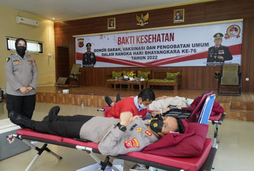 Jelang HUT ke-76 Bhayangkara, Polres Tasikmalaya Kota Bantu Stok Darah ke PMI