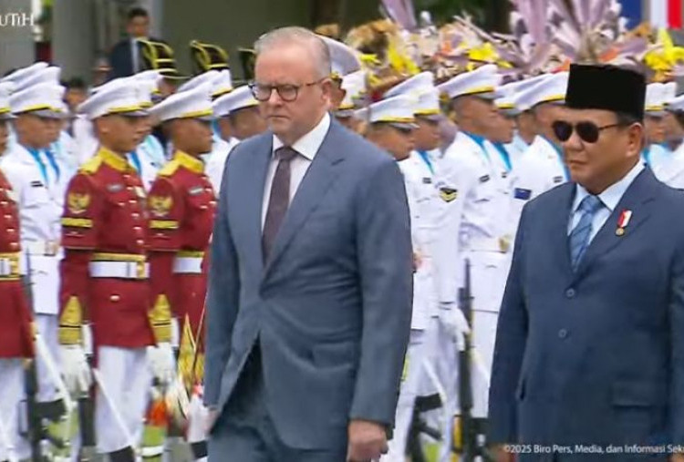 Prabowo Sambut Kunjungan Resmi PM Australia Anthony Albanese di Istana Merdeka