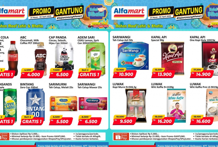 Katalog Promo JSM Alfamart 27-29 Maret 2026 Edisi Halal Bihalal, Teh Celup Sariwangi Mulai Rp6 Ribuan!