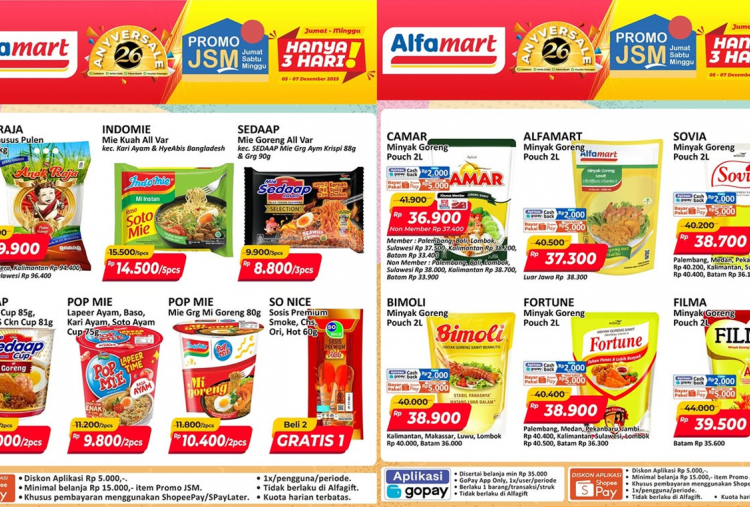 Katalog Promo JSM Alfamart Terbaru 5-7 Desember 2025, Beras-Minyak Goreng Camar Mulai RpRp36.900