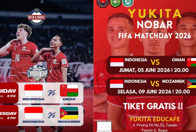 17 Lokasi Nobar Timnas Indonesia vs Oman FIFA Matchday 2026 di Jabodetabek