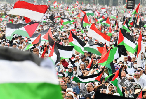 Hadir di Monas, Menag Yaqut Tegaskan Posisi Indonesia Bersama Palestina!