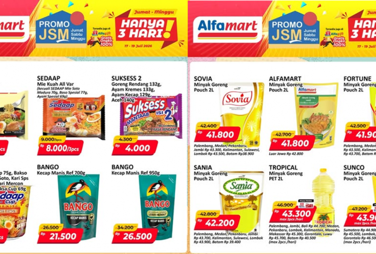 Katalog Promo JSM Alfamart Terbaru 17-19 Juli 2026, Minyak Goreng-Kecap Bango Mulai Rp21 Ribuan!